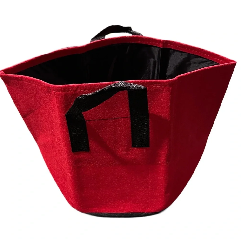 6 PLANTERS 5 gallons each heavy duty fabric containers with handles multicolor